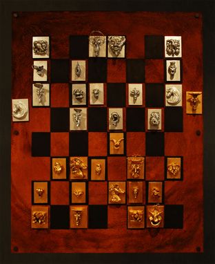 Custom Made Magnetic Chess Rust And Black