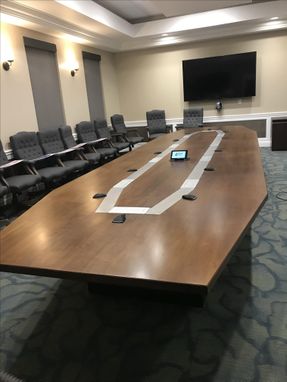 Custom Made Conference Table In Maple And Stainless Steel