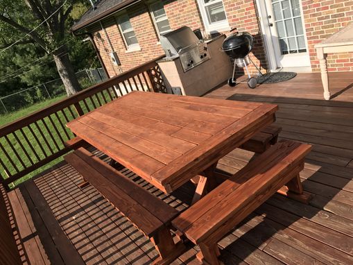 Custom Made Picnic Table With Built In Coolers