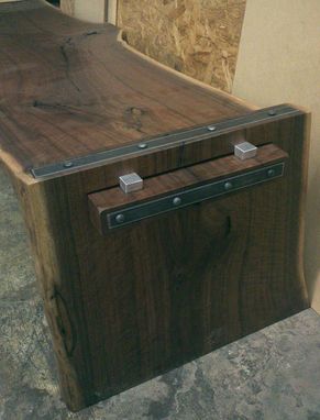 Custom Made Walnut Slab Bench