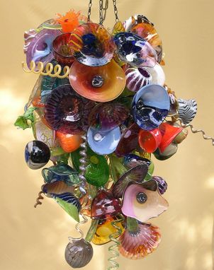 Custom Made Glass Flowers Chandelier