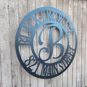 Metal Sign Front Door Monogram, Paw Print Custom Outdoor Metal Sign fo