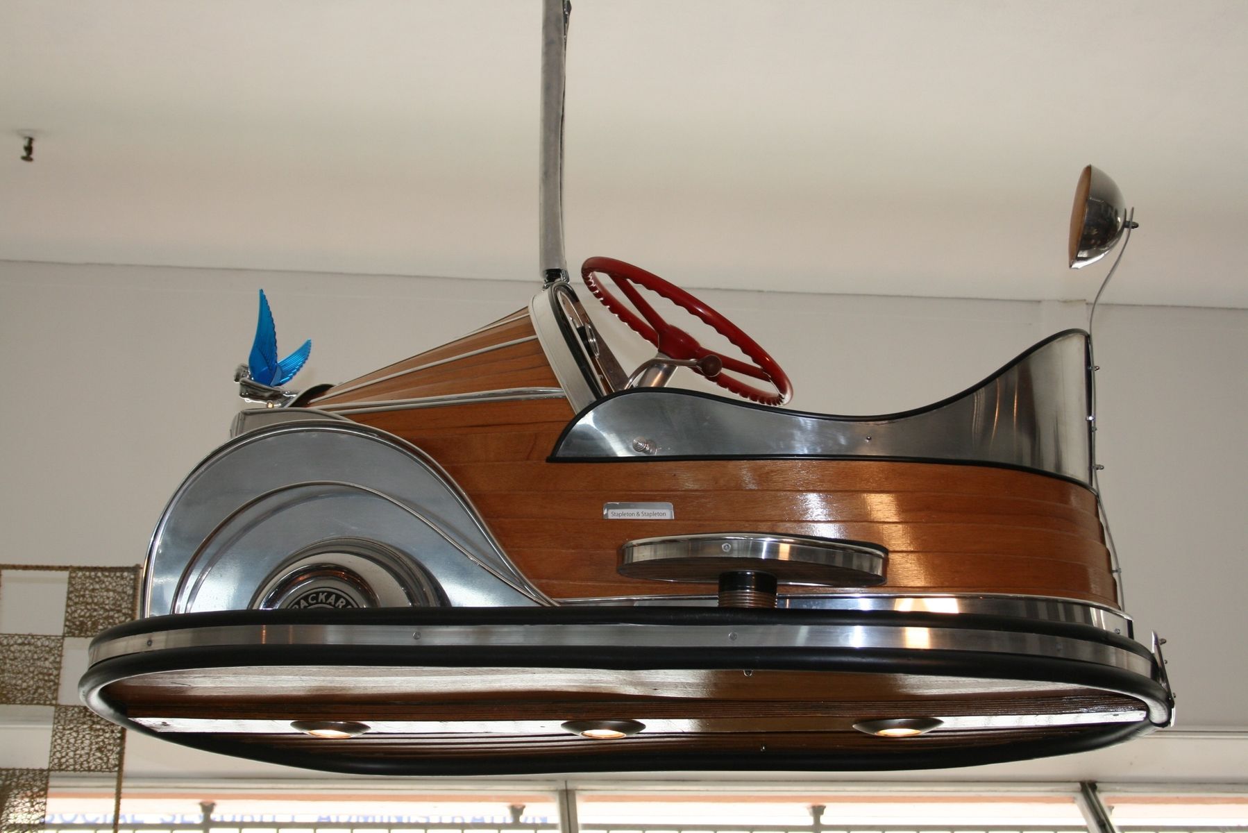 Hand Made Bumper Boy/Chandelier Light Sculpture by Stapleton