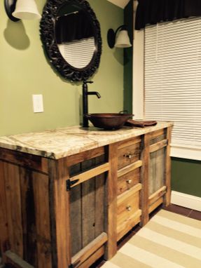 Custom Made Reclaimed Wood Rustic Vanity