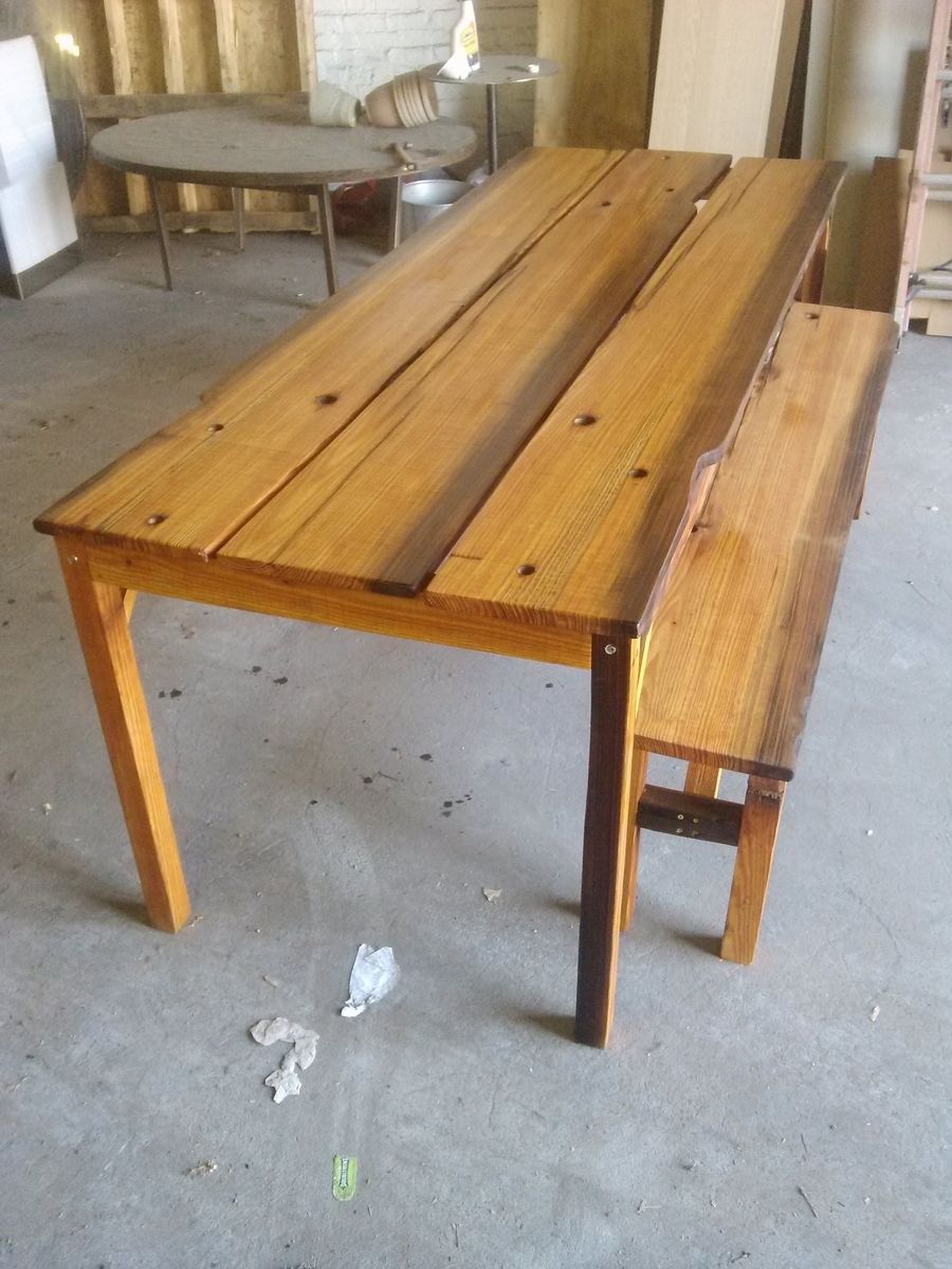 Custom Reclaimed Farmhouse Patio Table And Bench By Lightfast Custom Made Reclaimed Farmhouse Patio Table And Bench
