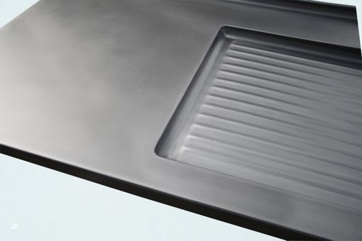 Custom Made Stainless Countertop With Short Backsplash