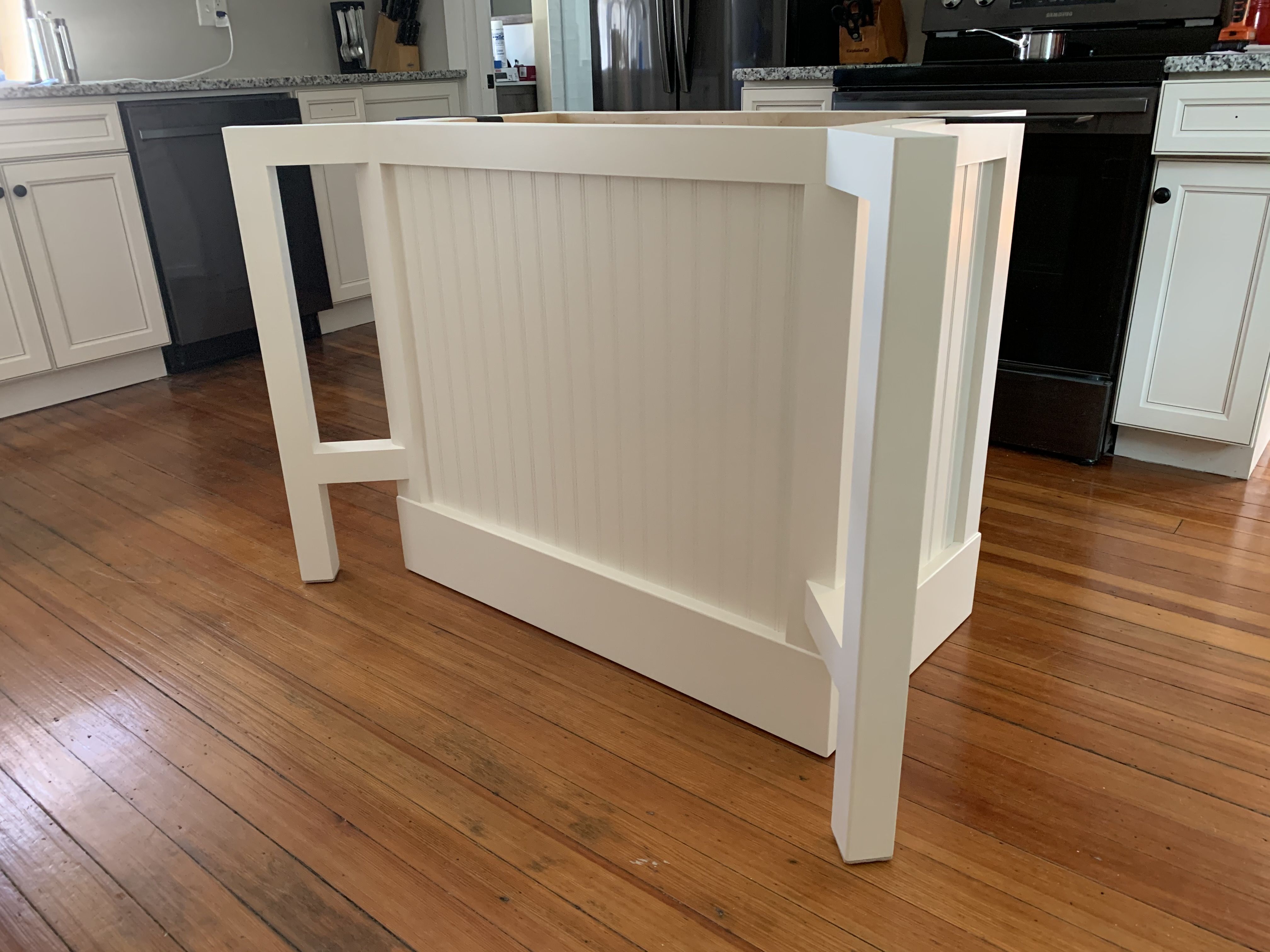 Hand Crafted Narrow Kitchen Island On Hidden Wheels. by Custom