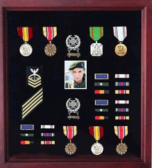 Custom Made Photo And Medal Display Case, Military Medal Frame With Photo