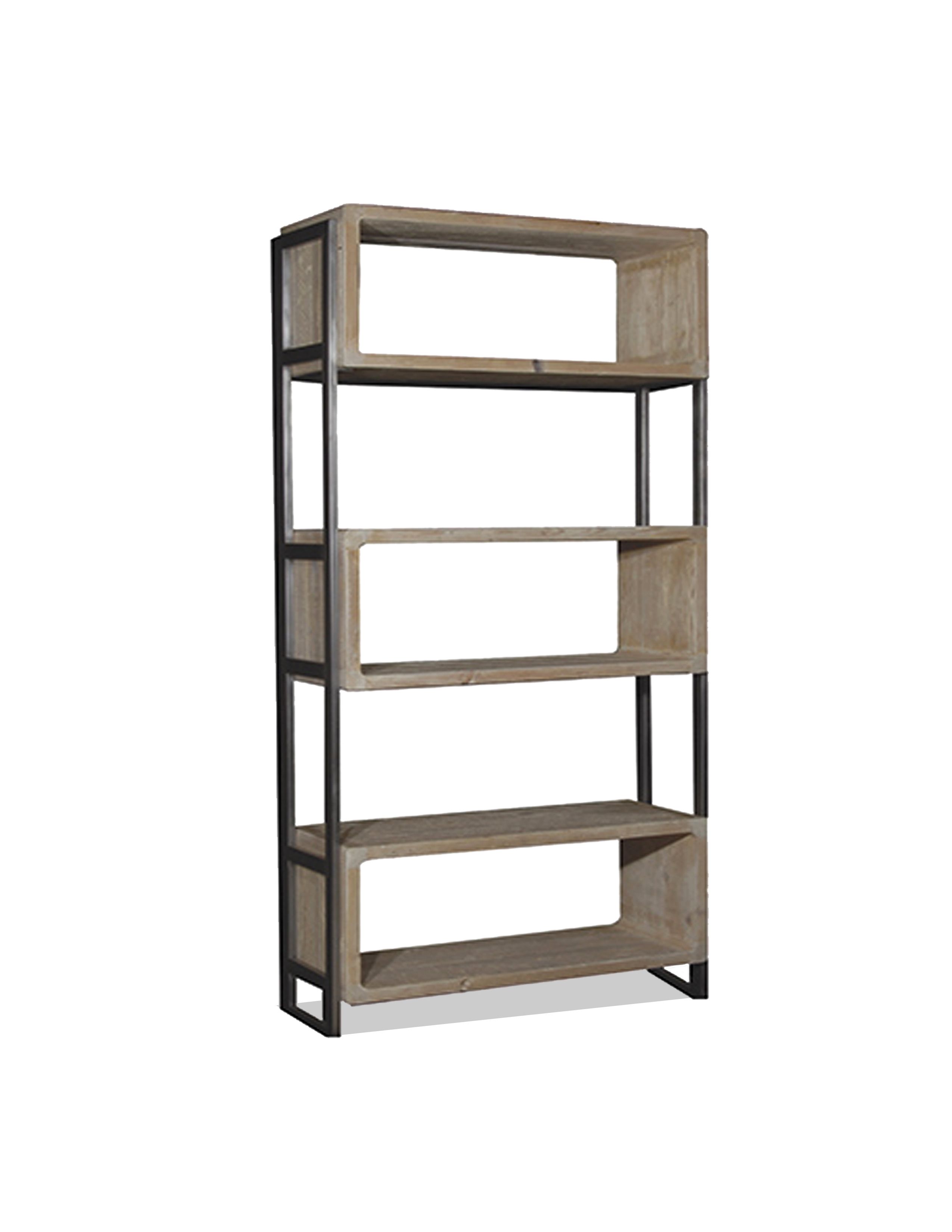 Custom Made Reclaimed Wood &amp; Steel Modern Bookcase by Fig ...