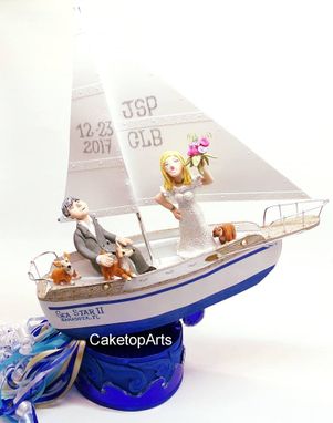 Custom Made Sailing Boat Wedding Cake Topper Look Alike