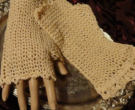 Custom Made Lace Crochet Victorian Steampunk Wedding Fingerless Gloves