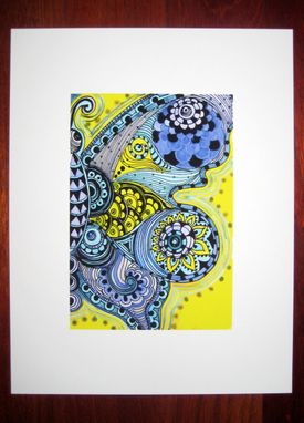 Custom Made Butterfly Fine Art Print- Yellow Purple Blue Ink And Acrylic Painting