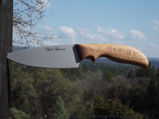 Custom Made Drop Point With Curly Maple