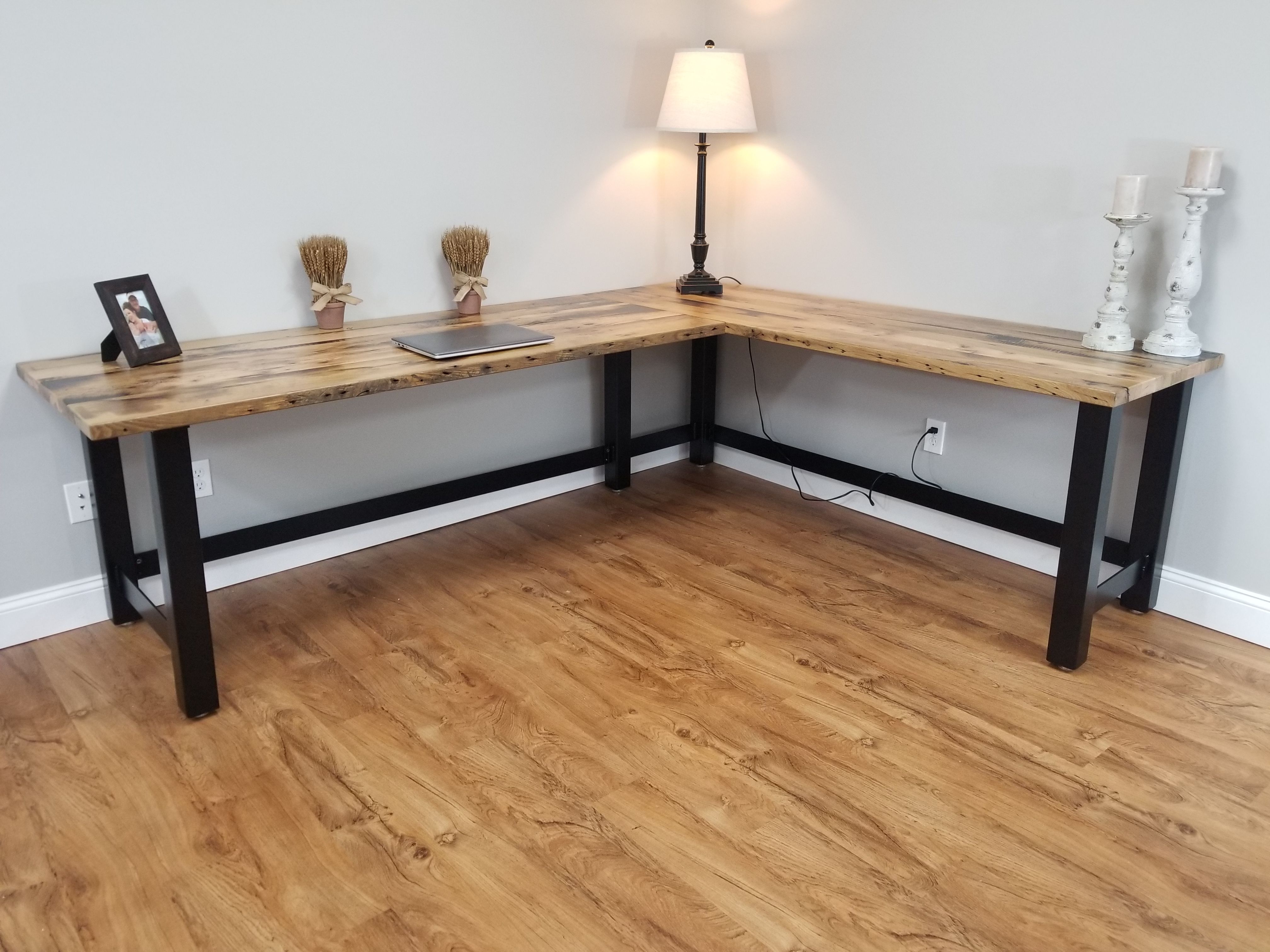 Hand Crafted Reclaimed Wood Office Desk Barnwood Computer Desk Rustic 