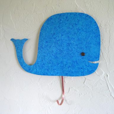 Custom Made Handmade Upcycled Metal Whale Wall Hanger