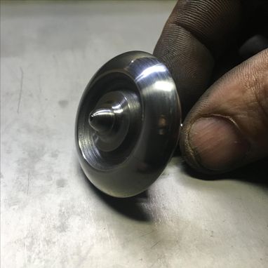 Custom Made 1.5" Diameter Iron And Titanium Spinning Top, Saucer Body