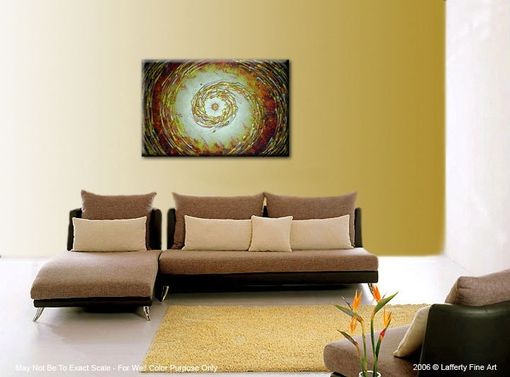 Custom Made Original Abstract Red Storm Impasto Gold Metallic Textured Modern Palette Knife Painting 36 X 24
