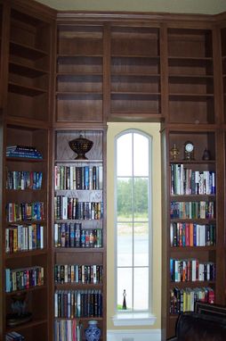 Custom Made Oak Library Bookcases Octagon 2 Story Room