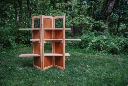 Custom Made Maple And Mahogany Adjustable Room Divider Bookcase