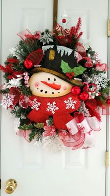 Custom Made Winter Wreaths Christmas Wreaths Snowman Wreaths