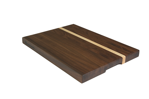 Custom Made Walnut Cutting Board With Offset Maple Stripe, Edge Grain