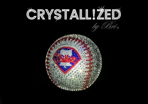 Custom Made Philadelphia Phillies Crystallized Baseball Mlb Game Sized Sports Bling European Crystals Bedazzled