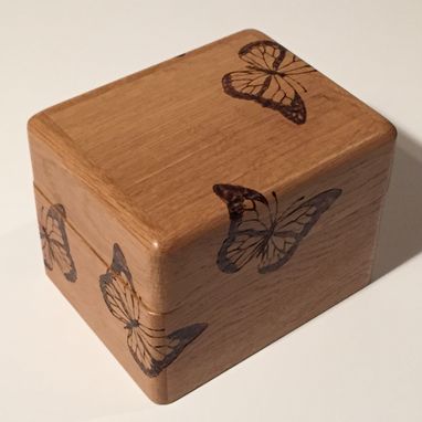 Custom Made Oak Butterfly Recipe Box