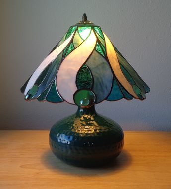 Custom Made Teal And White Swirl Lamp