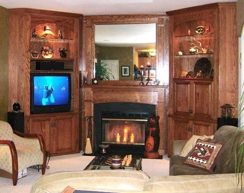 Custom Made Built In Fireplace Surround/Library/Shelves