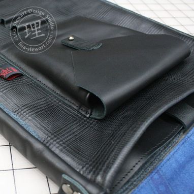 Custom Made Leather & Suede Ipad Tablet Messenger Bag