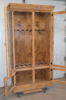 Custom Made Reclaimed Barnwood Gun Display Cabinet