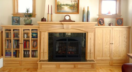 Hand Crafted Figured Ash Arts &amp; Crafts Fireplace Bookcase ...