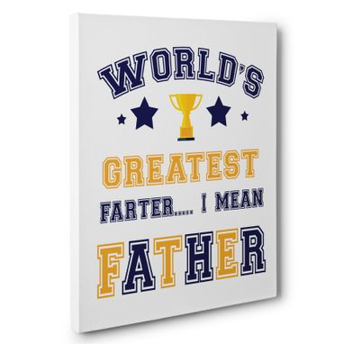 Custom Made Father’S Day Gift The World’S Greatest Father Canvas Wall Art