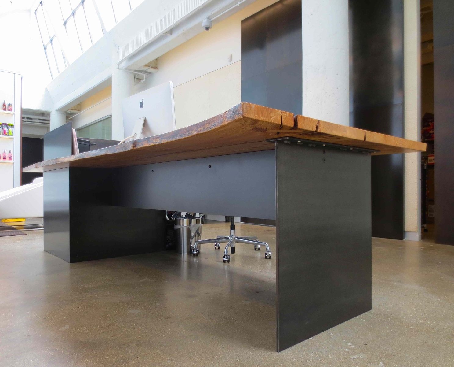 Custom Made Metal – Modern / Industrial Plate Steel Reception Desk With