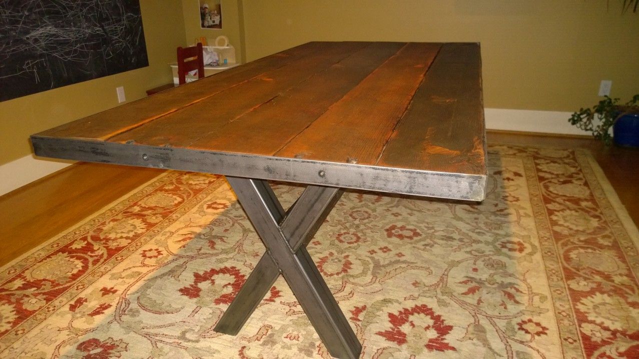 Handmade Modern Industrial Dining Room Table by Urban Reclamations, Inc