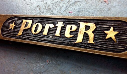 Custom Made Hand Carved & Gilded Lettering On Hardwood Frame