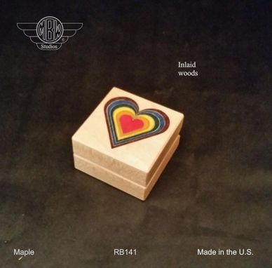 Custom Made Ring Box, Rainbow Heart Rb-141