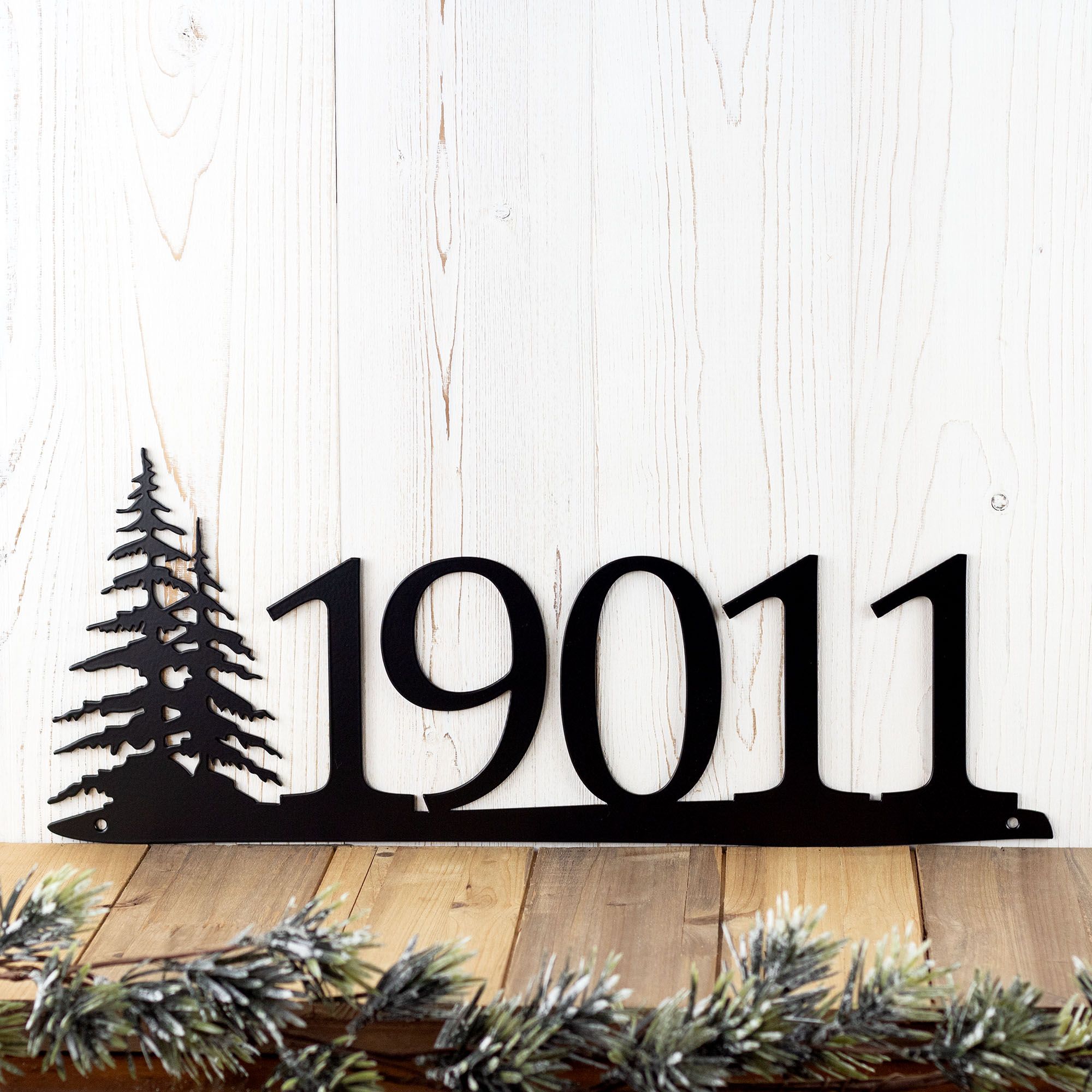 Buy Handmade Rustic Metal House Number, Metal Sign, Custom Sign, Pine ...