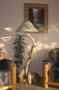 Custom Made Rustic Wood Floor Lamp Made From Twisted Juniper