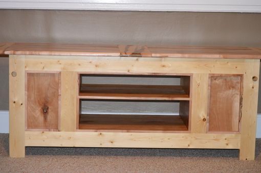 Custom Made Ambrosia / Wormy Maple And Pine Tv Stand / Coffee Table With Walnut Accent