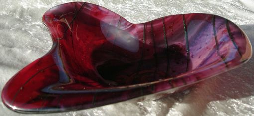Custom Made Fused Glass Heart Bowl