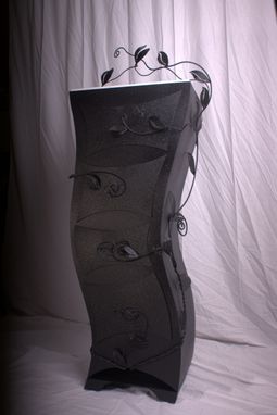 Custom Made "Black Vine Dresser" Welded 16 Guage Steel, Marble Functional Sculpture