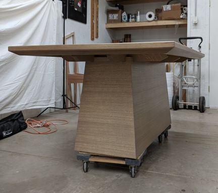 Custom Made Modern White Oak Dining Table
