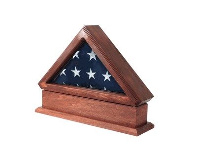 Custom Made Flag Display Case And Pedestal For American Flag
