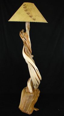 Custom Made Wooden Floor Lamp, Juniper Wood, Scribe Fit Base