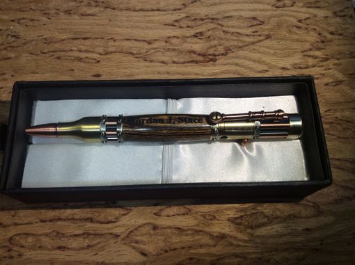 Custom Made Steampunk Pen In Antique Brass, Copper, And Bocote With Engraving