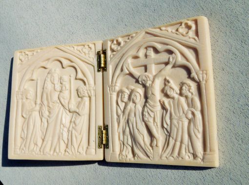 Custom Made Jesus Christ And Virgin Mary Diptych, Medieval Style