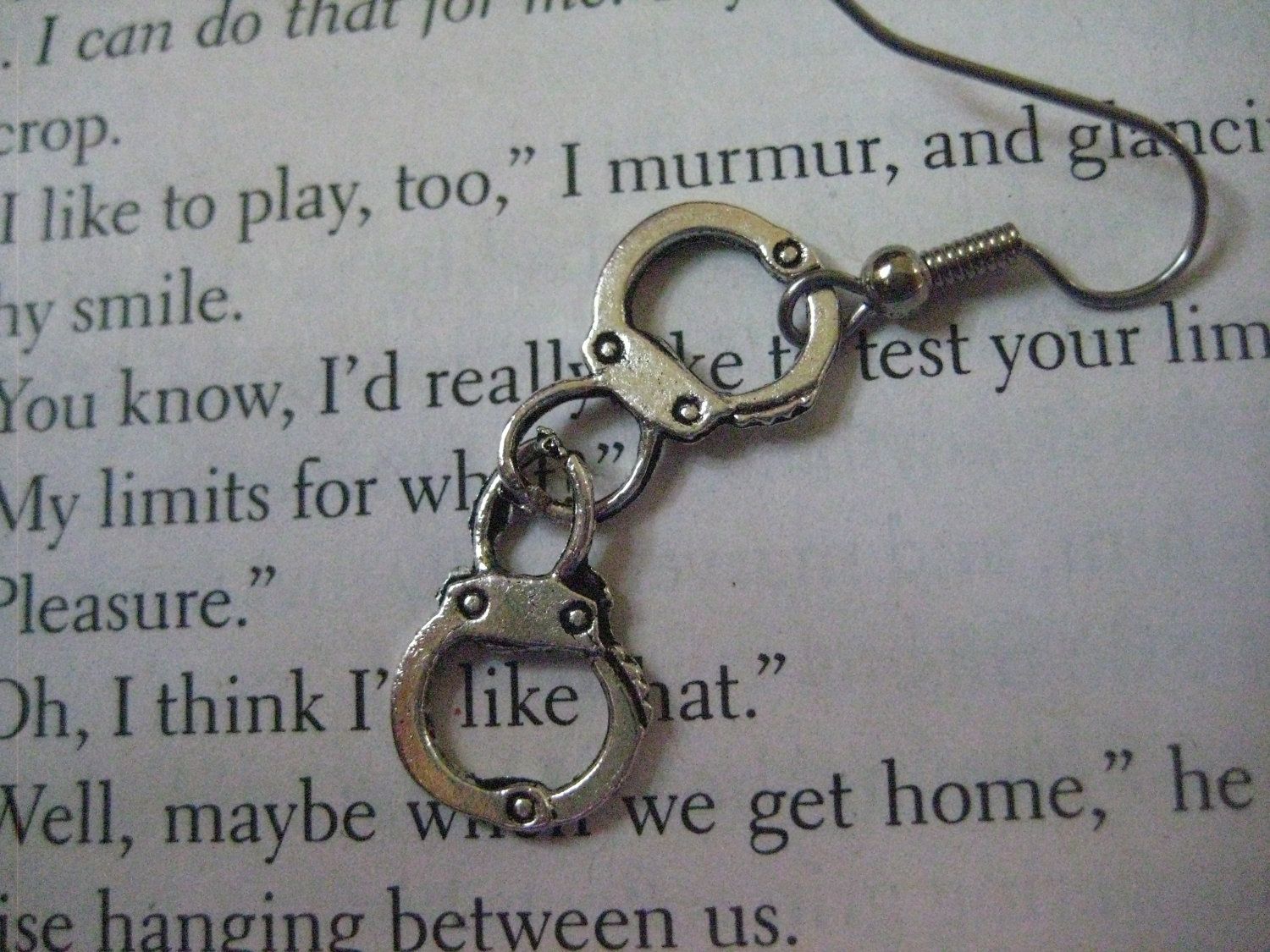 Hand Crafted Handcuff Earrings, Inspired By Fifty Shades Of Grey by