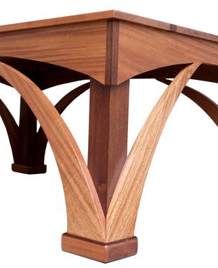 Custom Made Arched Coffe Table | Solid Sepele & Peruvian Walnut