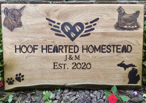 Custom Made Custom Woodburned Homestead Signs
